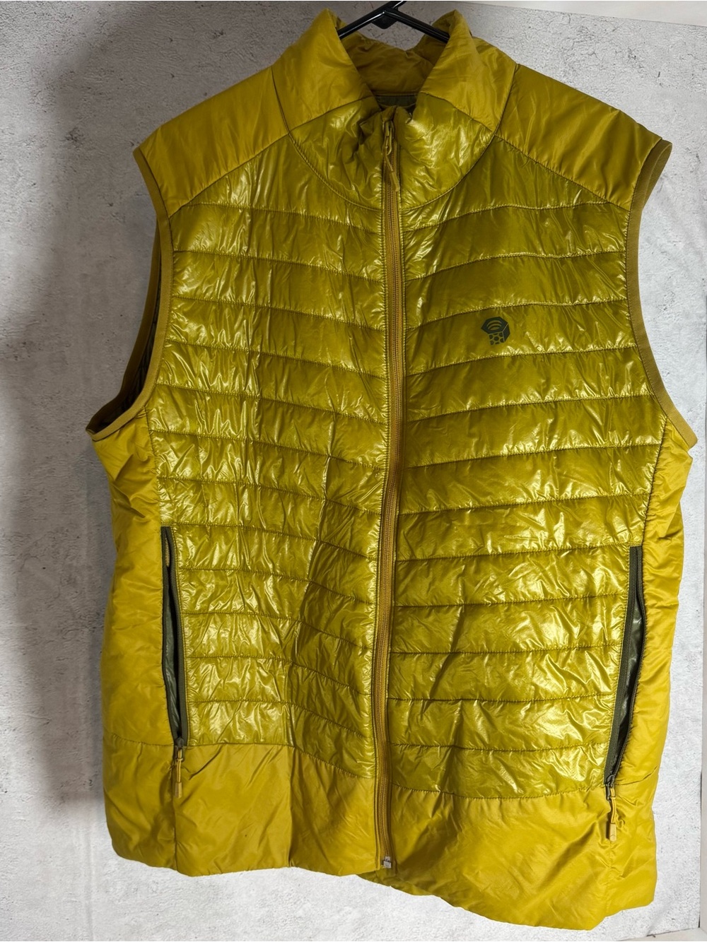 Mountain Hardwear Olive Interior Yellow Quilted Vest